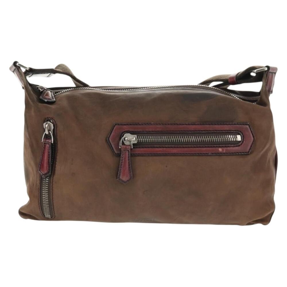 Berluti Leather Shoulder Bag Brown